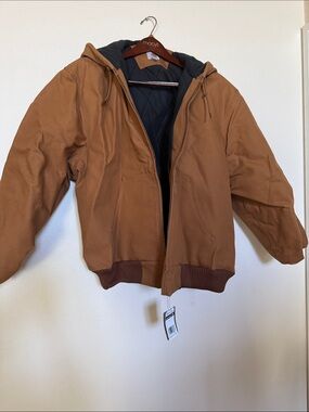 Carhartt Brown Hooded Bomber Jacket with Black Lining